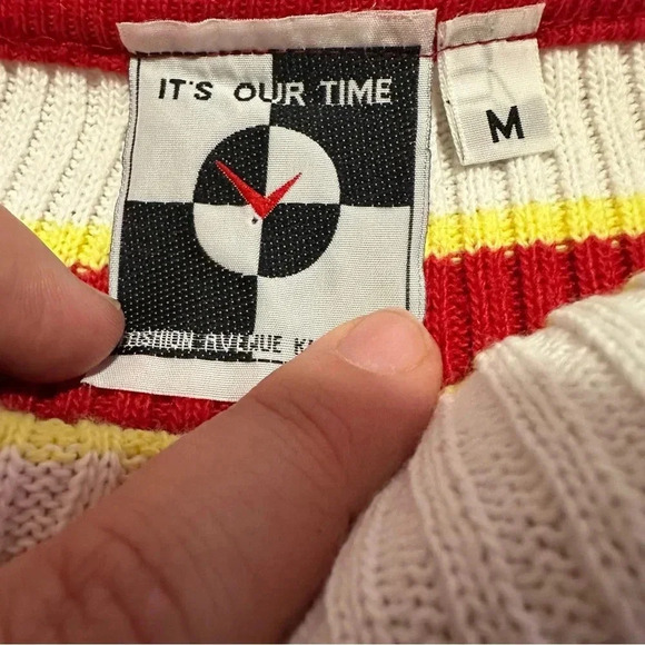 Y2K Multi-coloured striped halterneck knitted top size medium - Picture 5 of 10